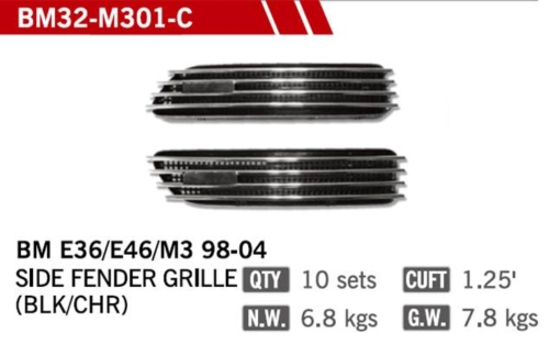 SIDE FENDER GRILLES FOR BM E36/E46(M3) 98-04