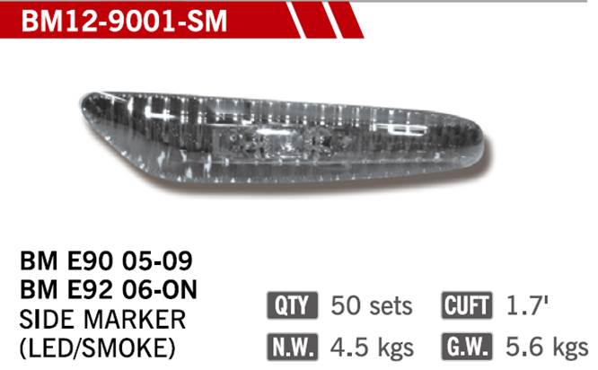 SIDE MARKER FOR BM E90 05-09 / E92 06-ON