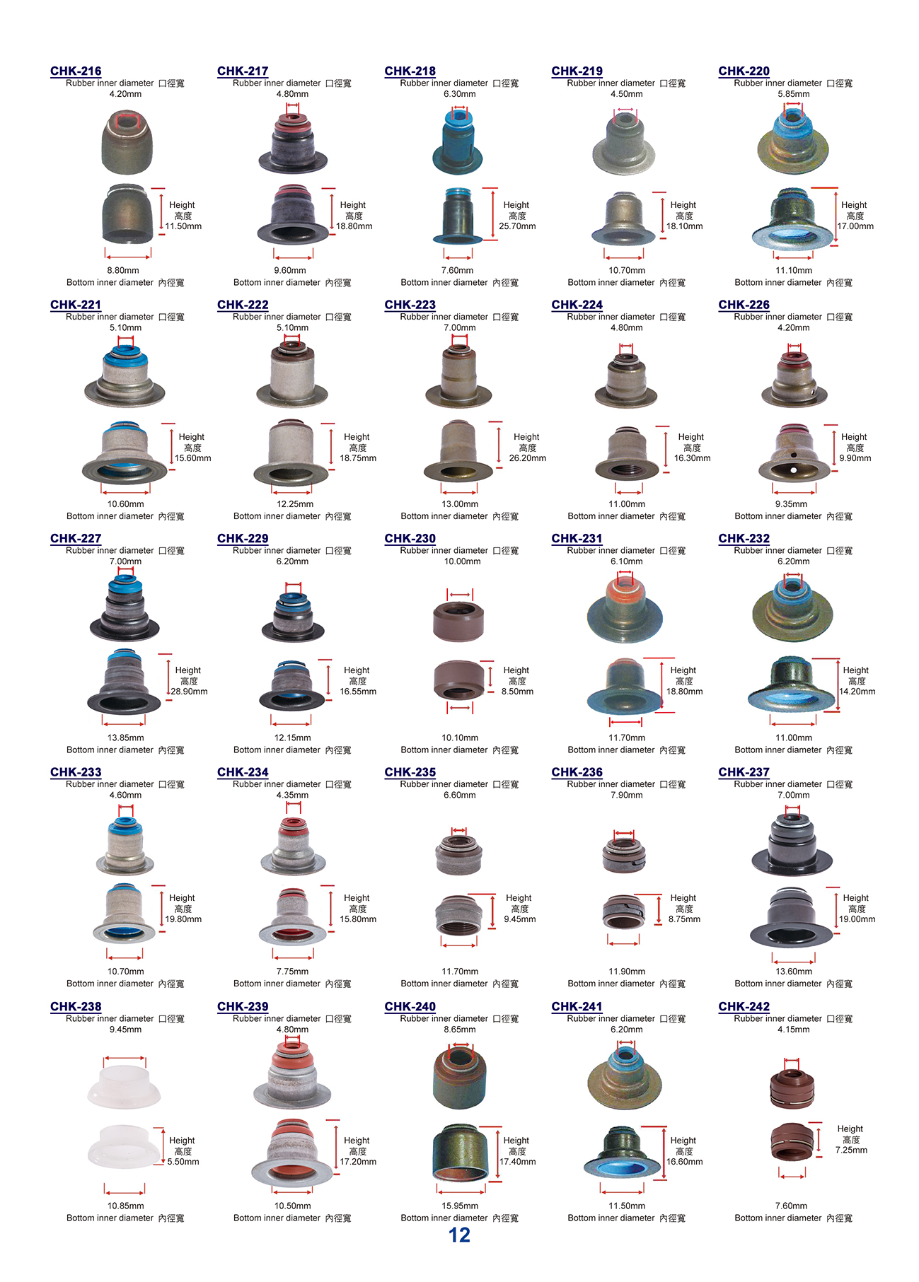 Valve Stem Seal Catalogue