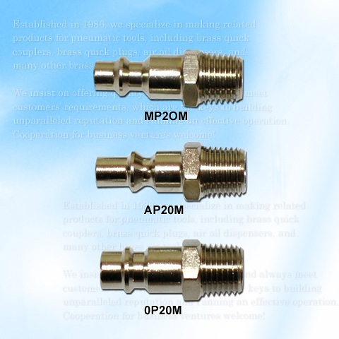 Three Way Style Coupler Fitting Plug, Male