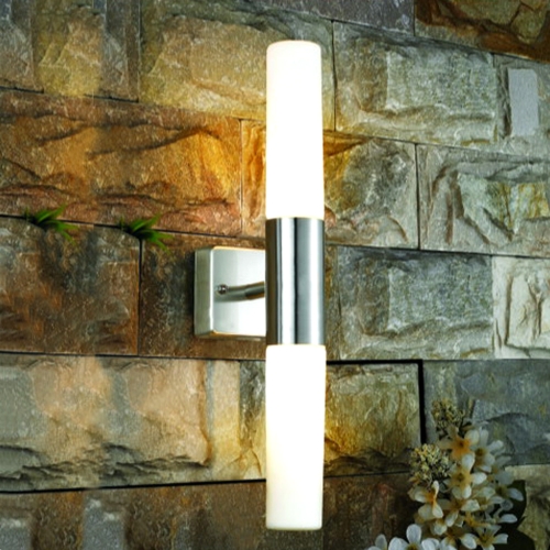 stainless steel with glass diffuser wall lamp