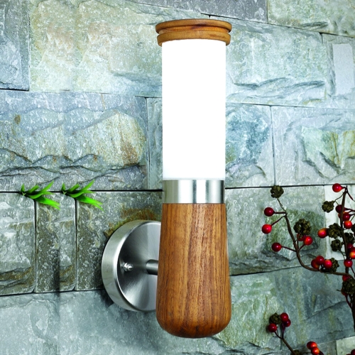 Teak wood+ stainless steel with PC diffuser wall lamp