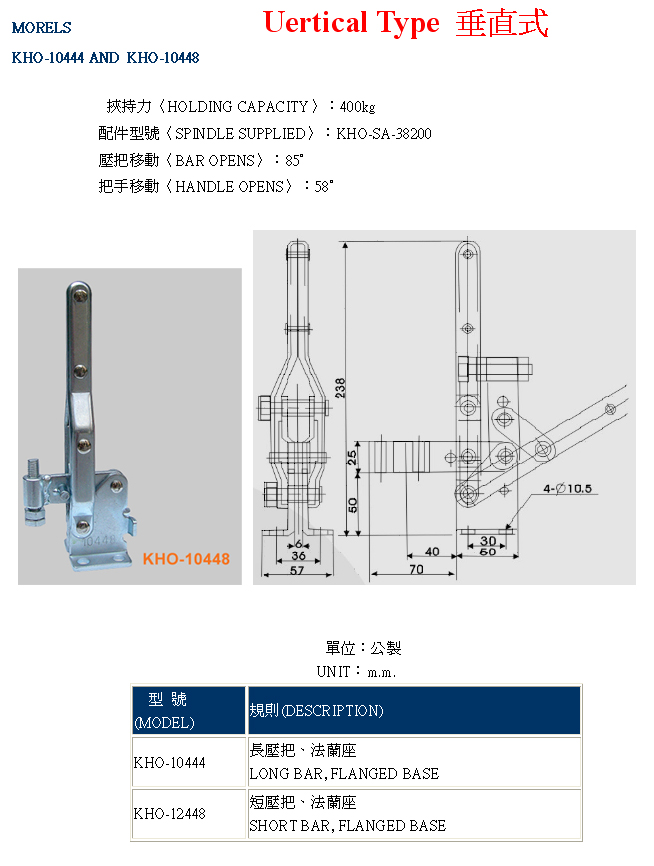 Vertical Handle Toggle Clamps