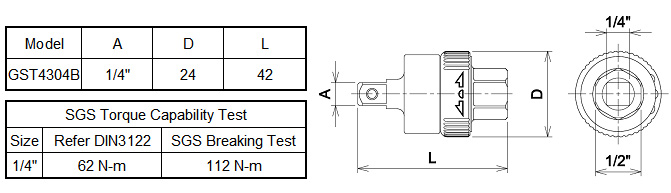 1/4” Ratchet Adaptor