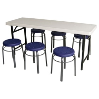 Folding Conference Tables W/Round Stools
