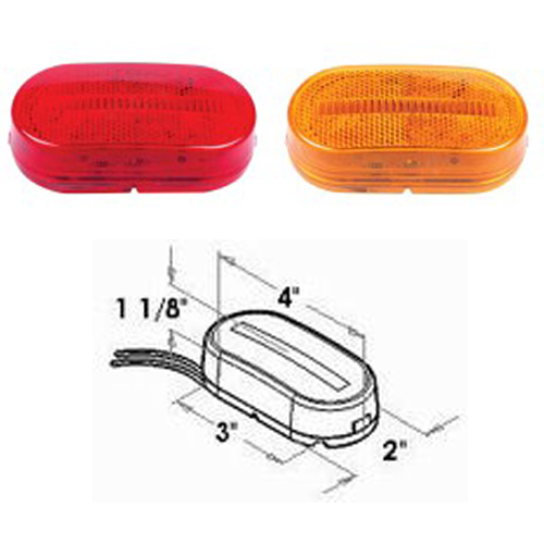4p LEDs Oblong Clearance and Side Marker Light w/Reflex