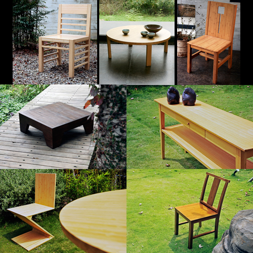 竹製Z造型的環保材料單品傢俱