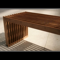 竹製板條造型的環保材料單品傢俱