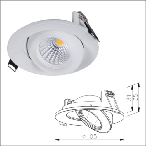 Latest ultraslim UFO swivel and tilt adjustable COB LED downlight lamp