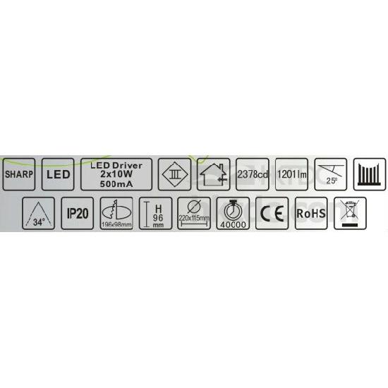 Aluminum Recessed 20W Tiltable LED Down Light