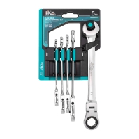 5PC 120 Tooth Non-Slip Flex Head 180° Ratchet Spanner Set