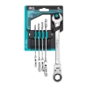 5PC 120 Tooth Non-Slip Flex Head 180° Ratchet Spanner Set