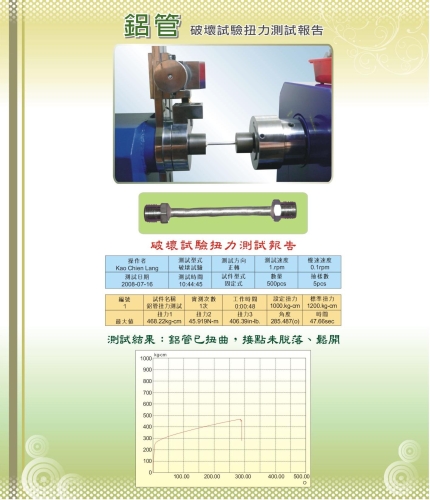 鋁管破壞扭力測試