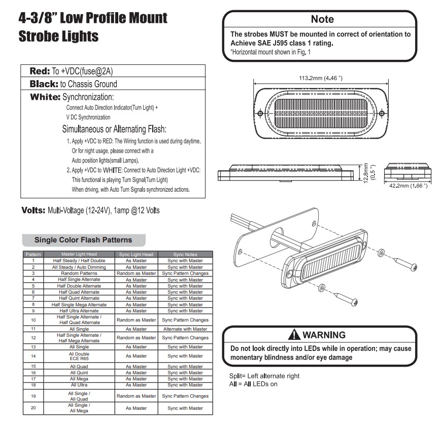 Low Profile Mount Strobe Light