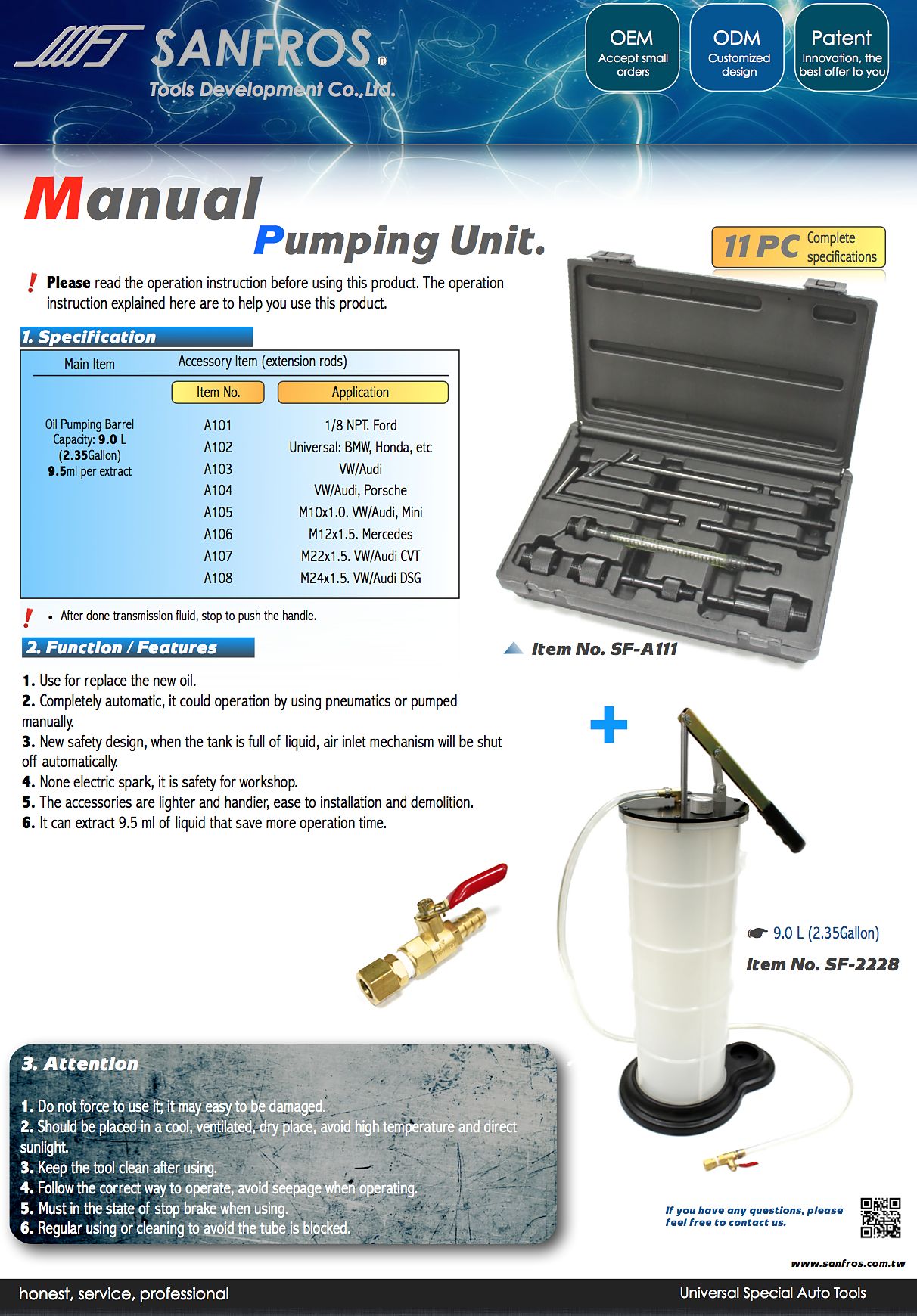 Manual Pumping Unit 9 liters