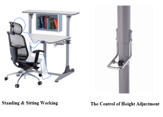 DF-502A-H Duke-series Standing & Sitting Computer Desk