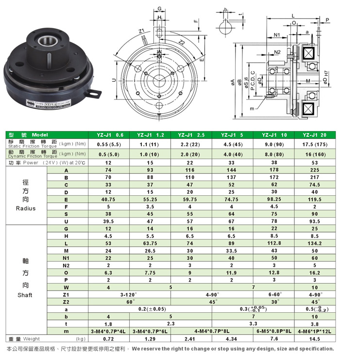 標準超薄型電磁離合器