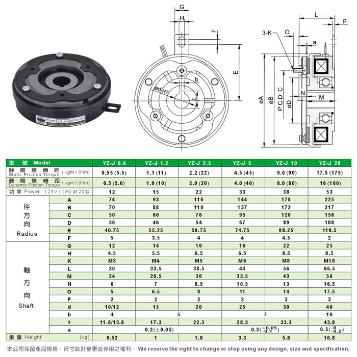 標準超薄型電磁離合器 標準超薄型電磁離合器