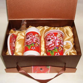 台湾红花盖杯礼盒