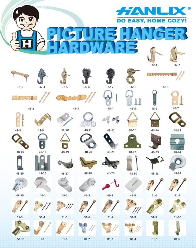 Picture hanging hardware