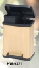 double-compartment step-on trash can