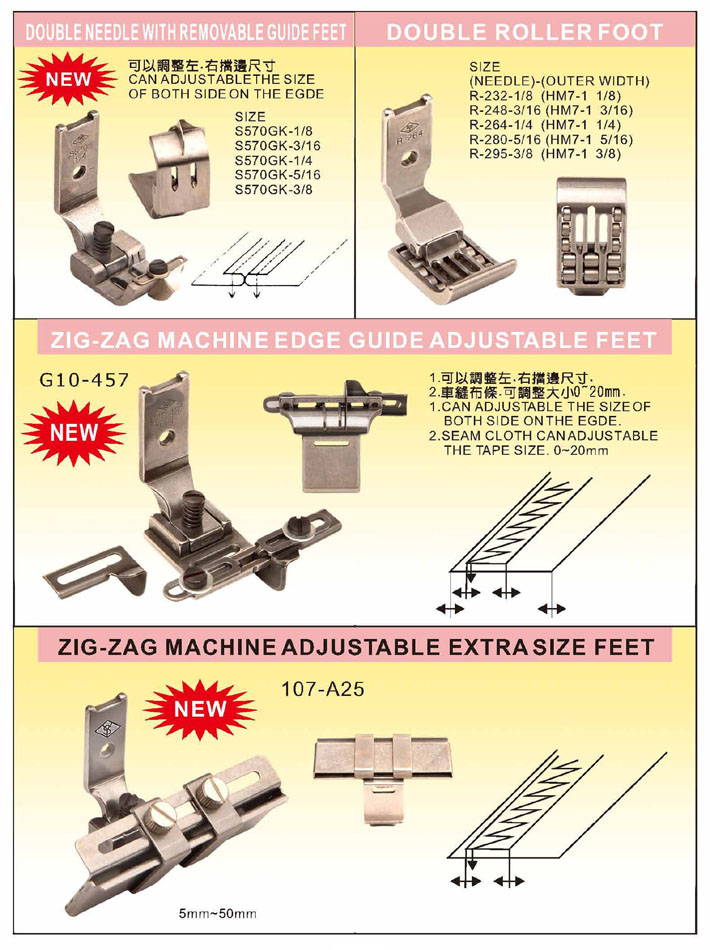 zigzag Machine Edge Guide Adjustable Feet