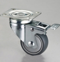 3x1 Dual-brake TPR Caster with Top Plate & Pedal