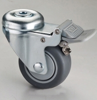 314 Dual-brake Dual-pedal Hollow-king-pin TPR Caster (Gray)