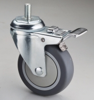414 Dual-brake Screw-in TPR Caster with Pedal