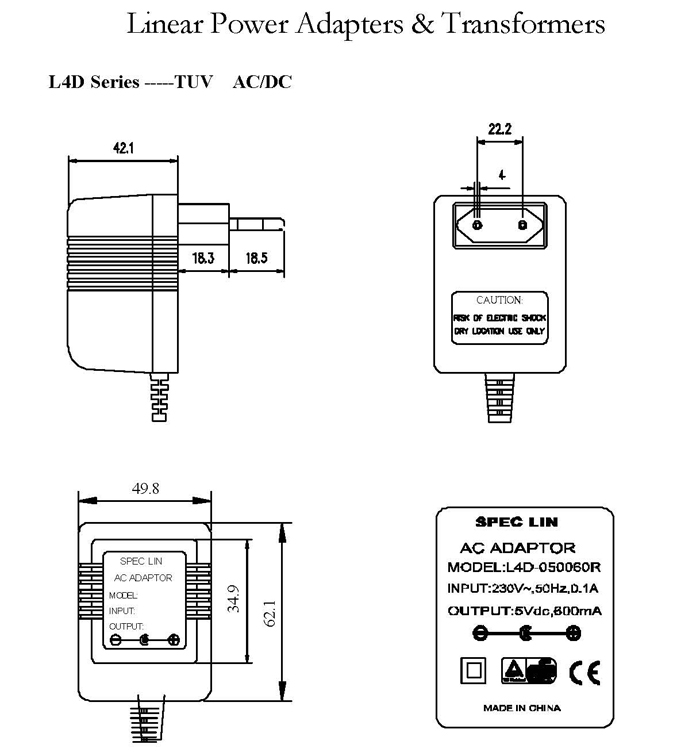 L4D Series ACDC Linear Adapters