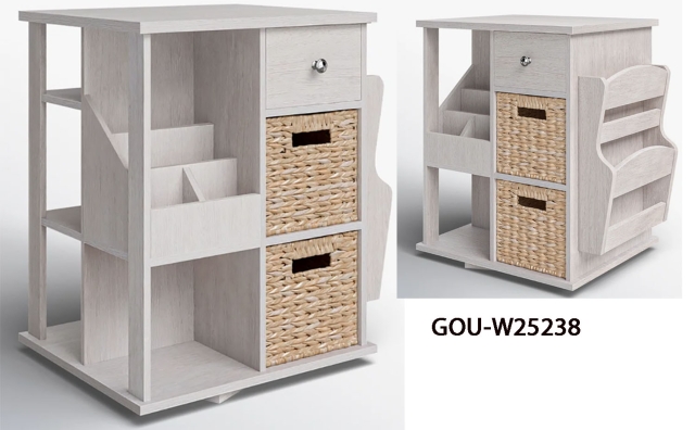 Storage cabinet side table with three drawers