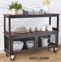 Industrial Rolling Buffet Serving Cart - Kitchen or Bar