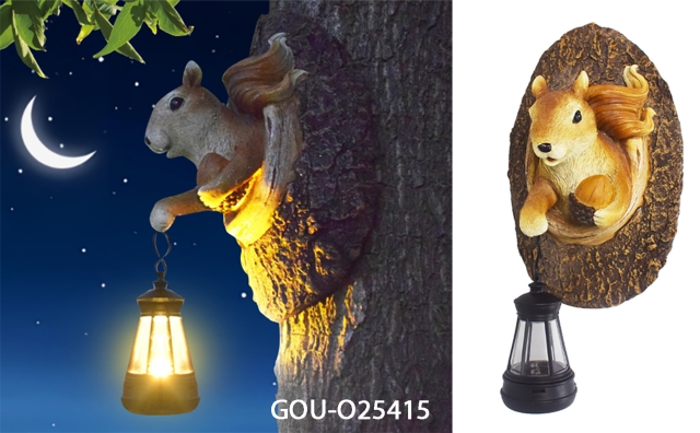 Squirrel wall hanging decorative solar light