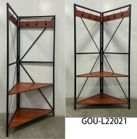 Corner Coat Rack with Shelves
