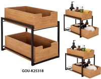 2-Tier Bamboo Sliding Baskets 2-Tier Bamboo Sliding Baskets