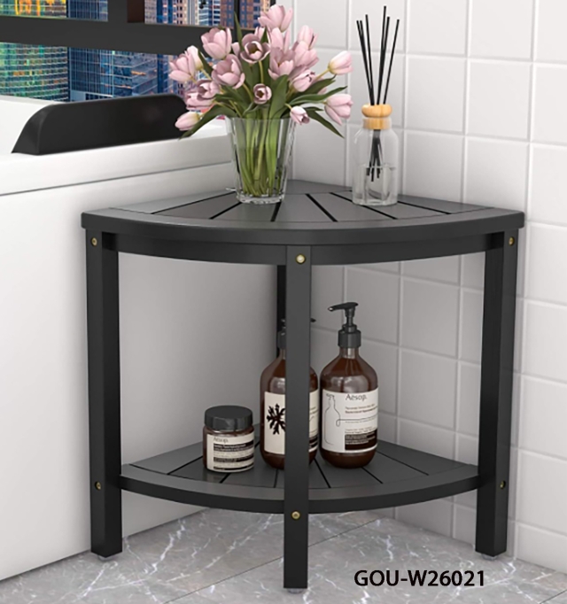 Corner storage stool