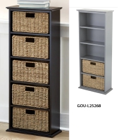 Wooden Shelving Unit with Seagrass Drawers