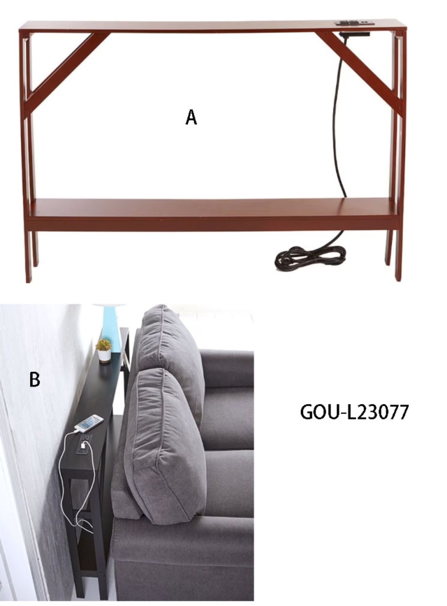 Skinny Sofa Table with Outlet