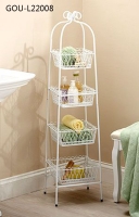4-Tier Metal Basket Stand for Storage