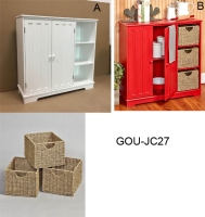 Beadboard Wooden Storage Cabinets or Baskets