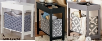 Narrow Wood Side Table and Fabric Storage Bin Narrow Wood Side Table and Fabric Storage Bin