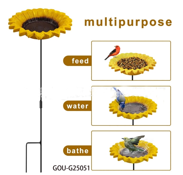 Outdoor bird feeder and bird bathing