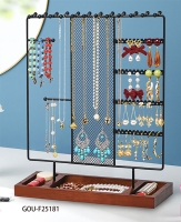 Jewelry Stand with Wooden Base