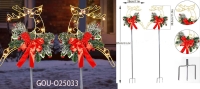 SET OF 2 SOLAR X'MAS REINDEER STAKE