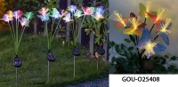  Solar fiber optic butterfly flower stake