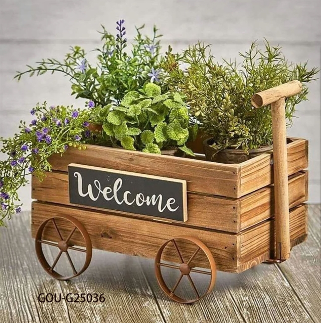 WOODEN PLANTER STAND