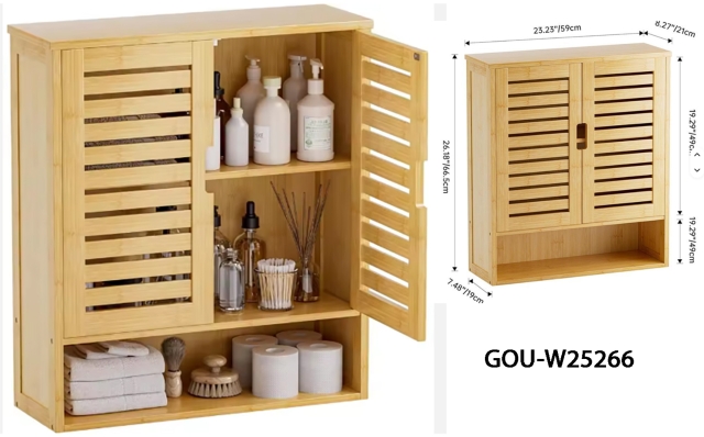 Wall-Mounted Bamboo-Bathroom-Cabinet