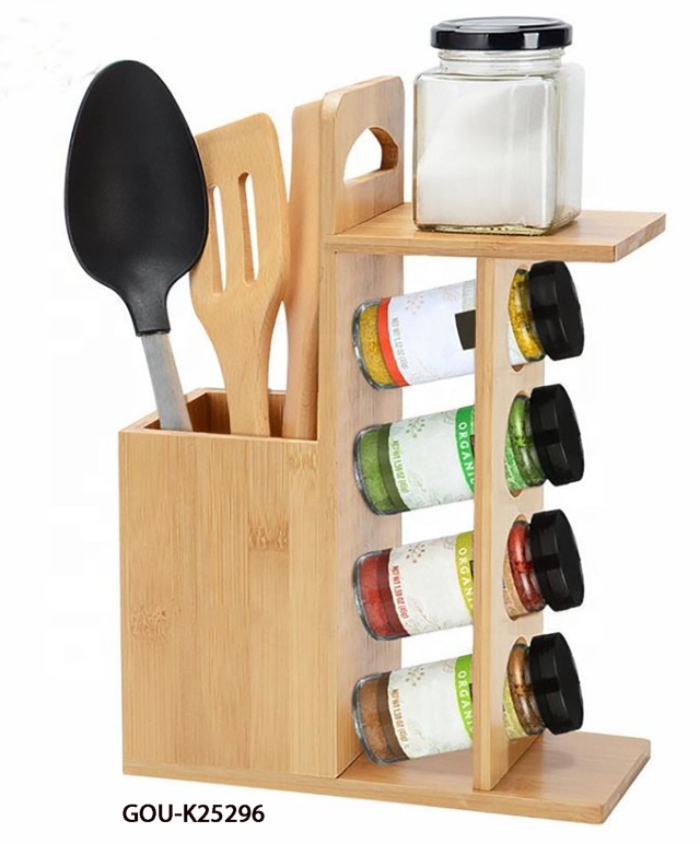 Spice Jars and Utensils Storage Rack