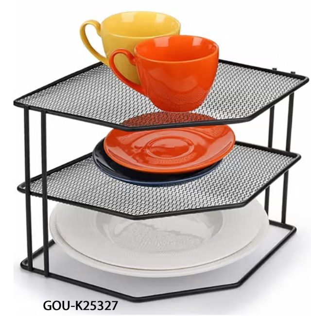 3-tier free standing cabinet corner shelf