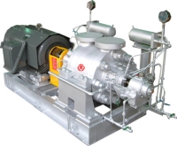 Centerline support multi-stage turbine pump